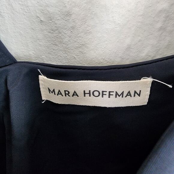 NEW Mara Hoffman Audrey Deep V-Neck One Piece Black Swimsuit - Picture 9 of 14